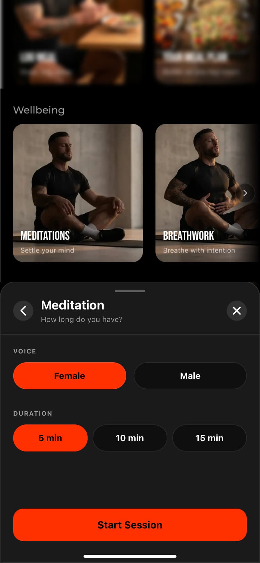 A meditation or breathing session to reset